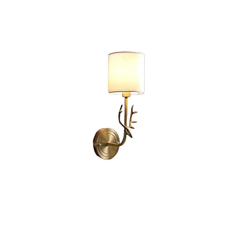 Brass Deer Head Wall Light