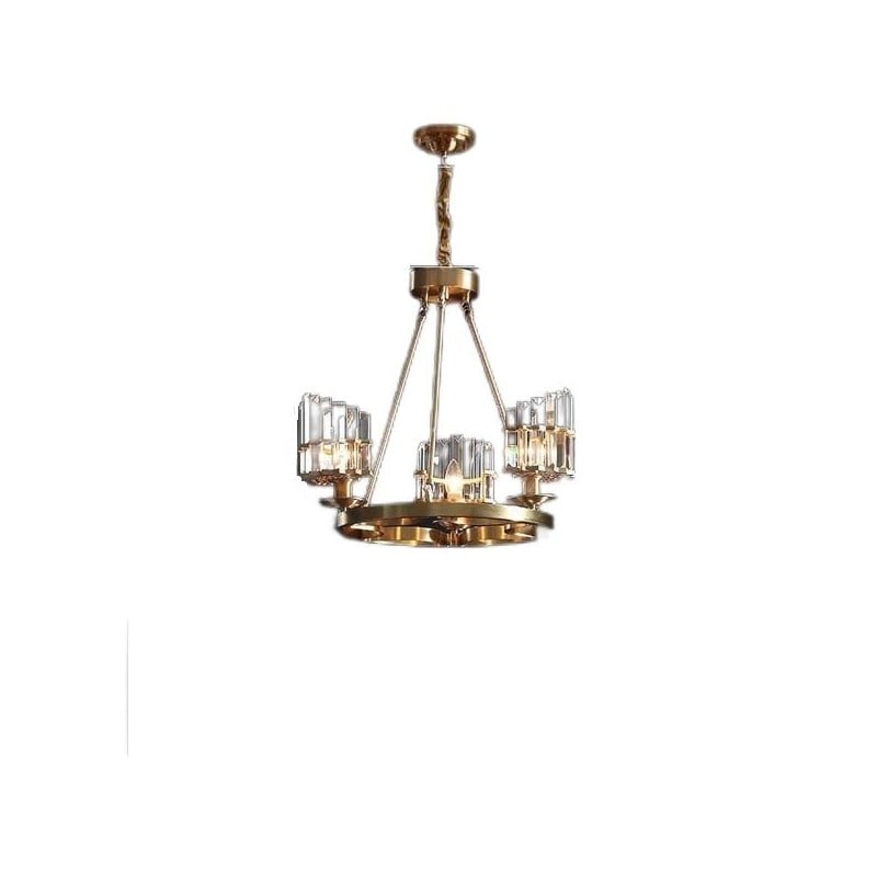 Lampadario in ottone/cristallo puro