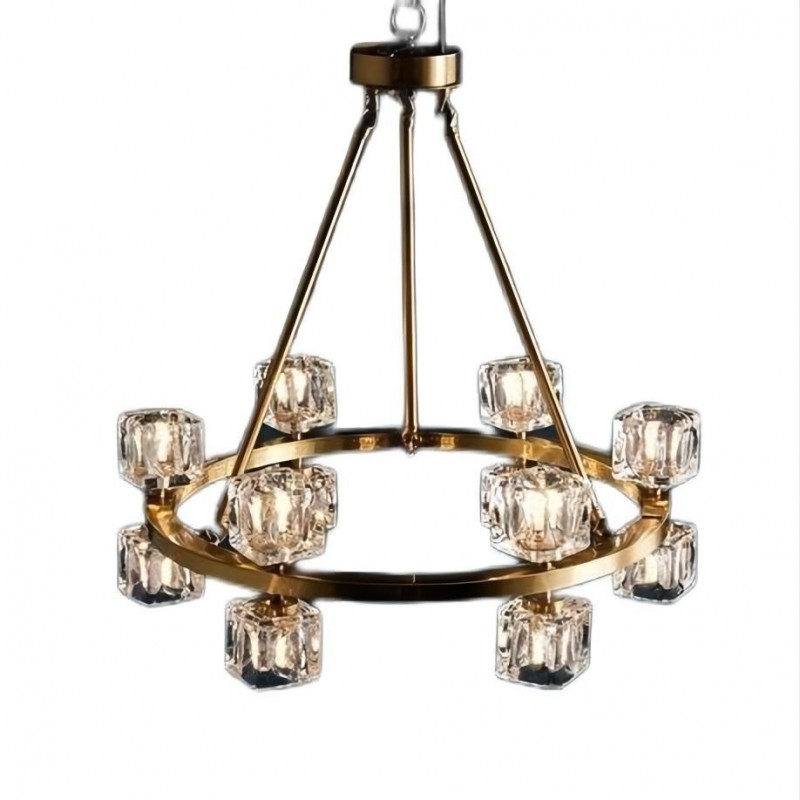 Crystal Round Chandelier/Brass...