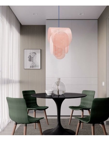 Perforated metal pendant light