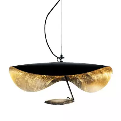 Lederam manta suspension / plafonnier blanc chaud suspension noire dia 40cm