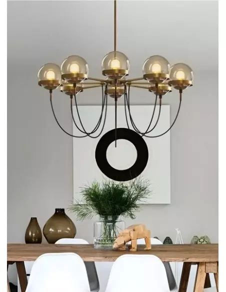 Glass ball chandelier