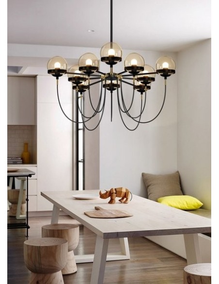 Glass ball chandelier