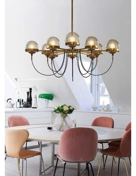 Glass ball chandelier