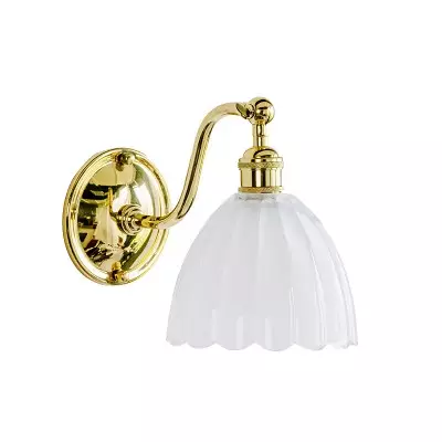 Retro messing glazen wandlamp