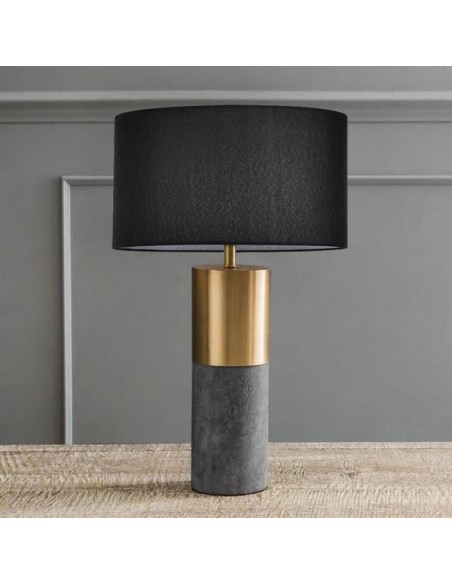 Concrete cylinder table lamp