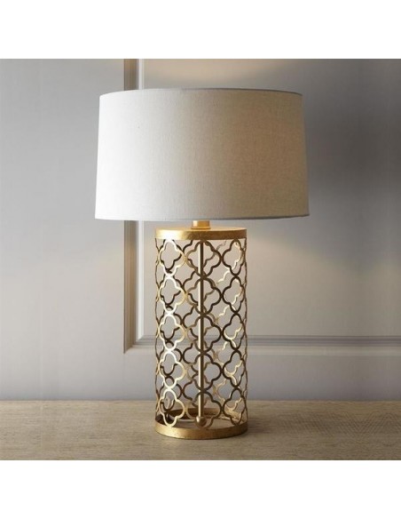 Openwork metal table lamp