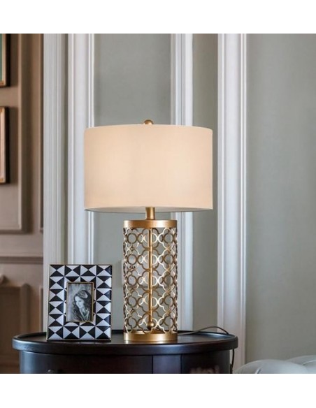 Openwork metal table lamp