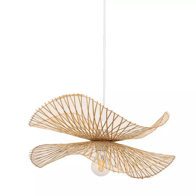 Bamboo Woven Lotus Pendant Light