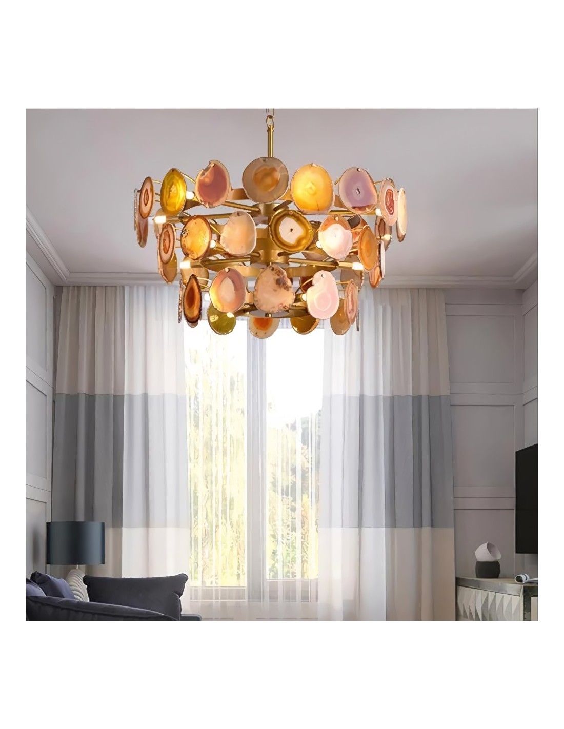 Slice Agate Chandelier/ Tower |Home Decor|KiKi Lighting