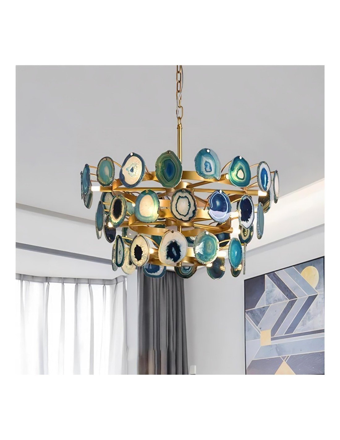 Slice Agate Chandelier/ Tower |Home Decor|KiKi Lighting