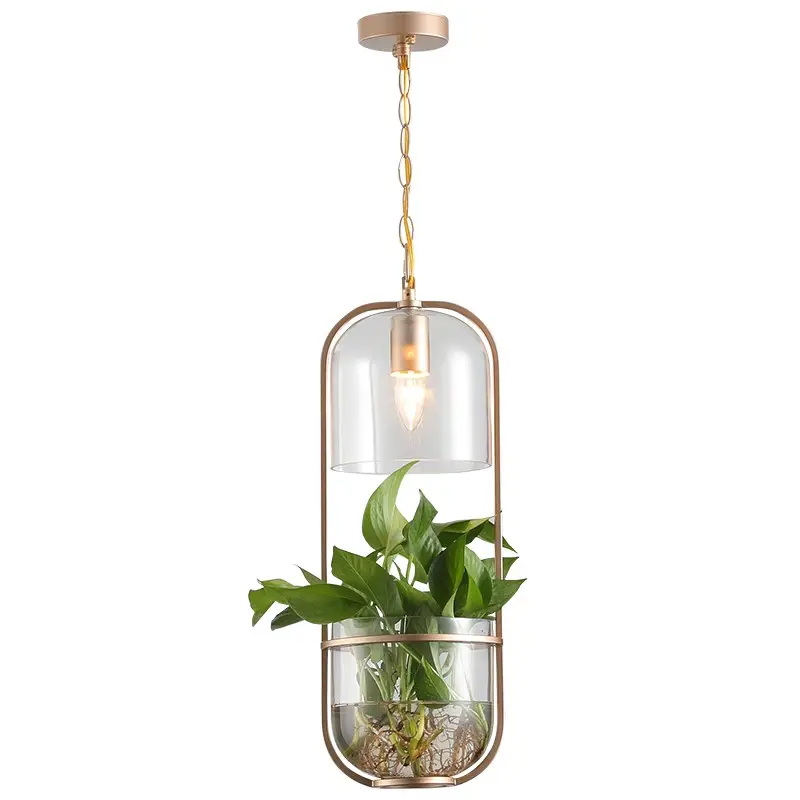 Water Plants Glass Pendant Light