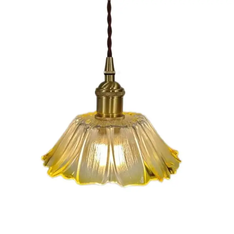 Retro Lotus Creative Glass Pendant Lamp