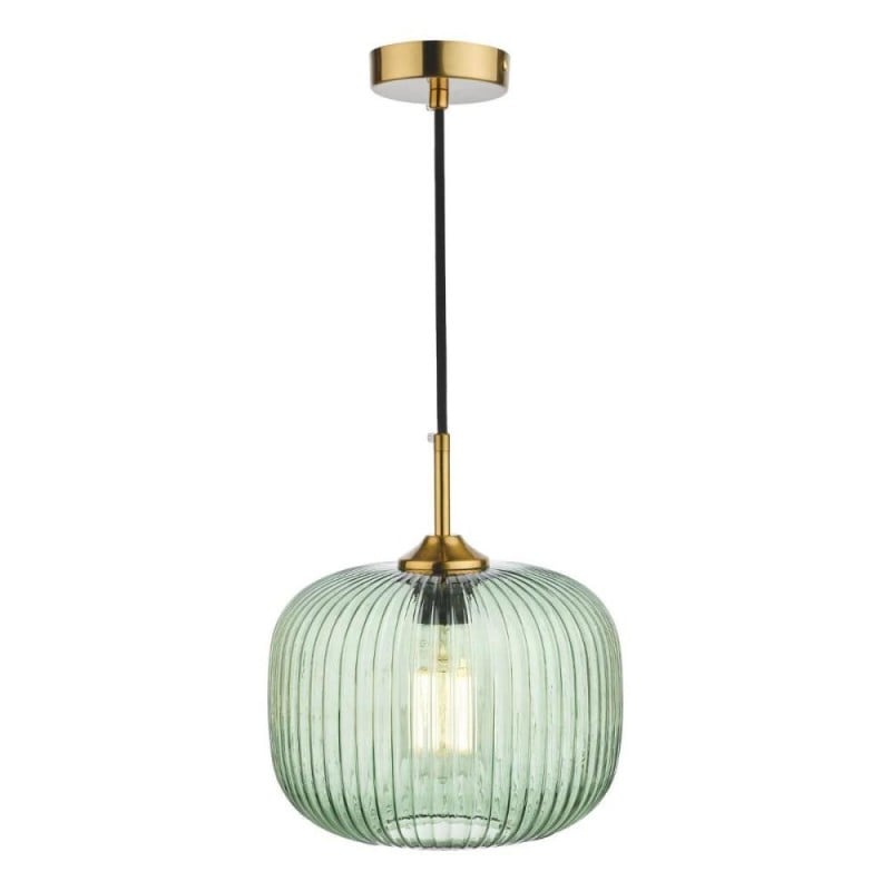 Demarius 1 Light Ribbed Glass Pendant...