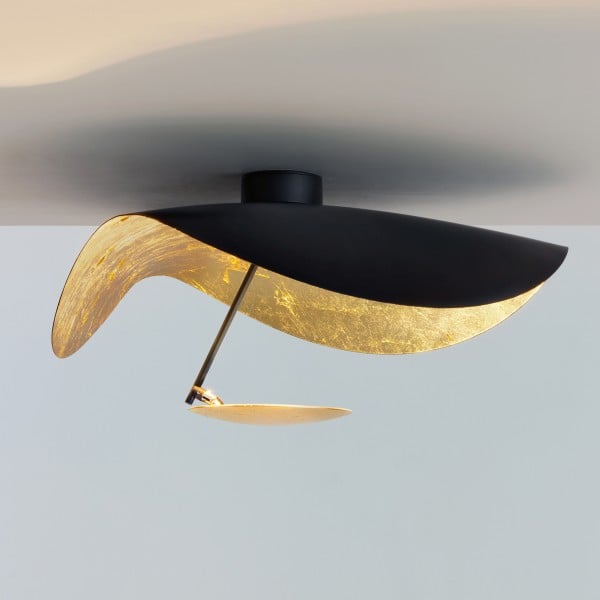 Lederam manta suspension / plafonnier blanc froid plafonnier noir dia 40cm