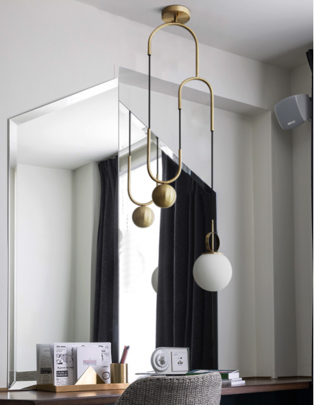 Glass ball pendant lamp