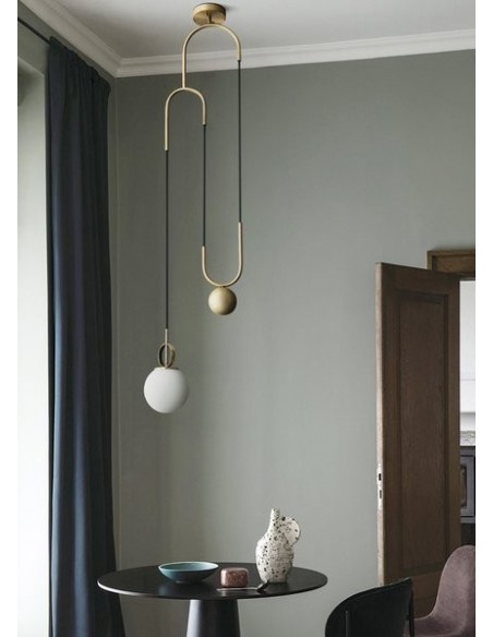 Glass ball pendant lamp