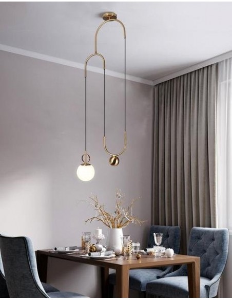 Glass ball pendant lamp