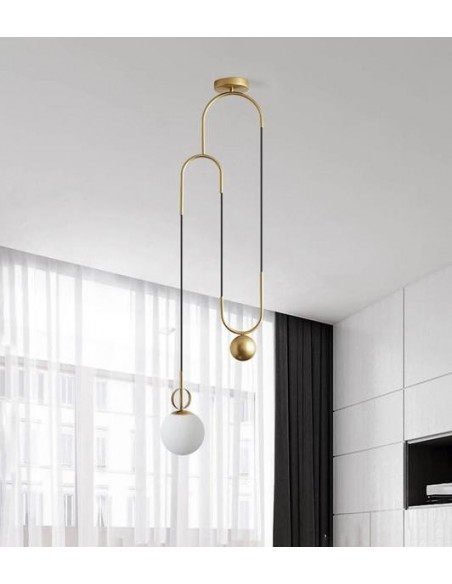 Glass ball pendant lamp