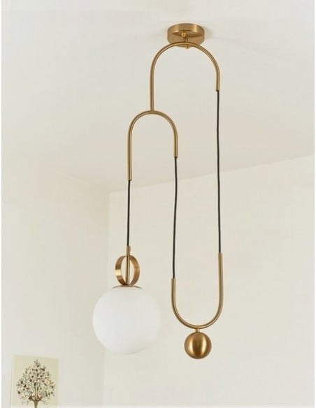 Glass ball pendant lamp