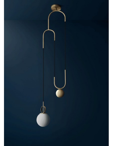 Glass ball pendant lamp