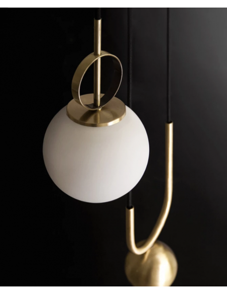 Glass ball pendant lamp