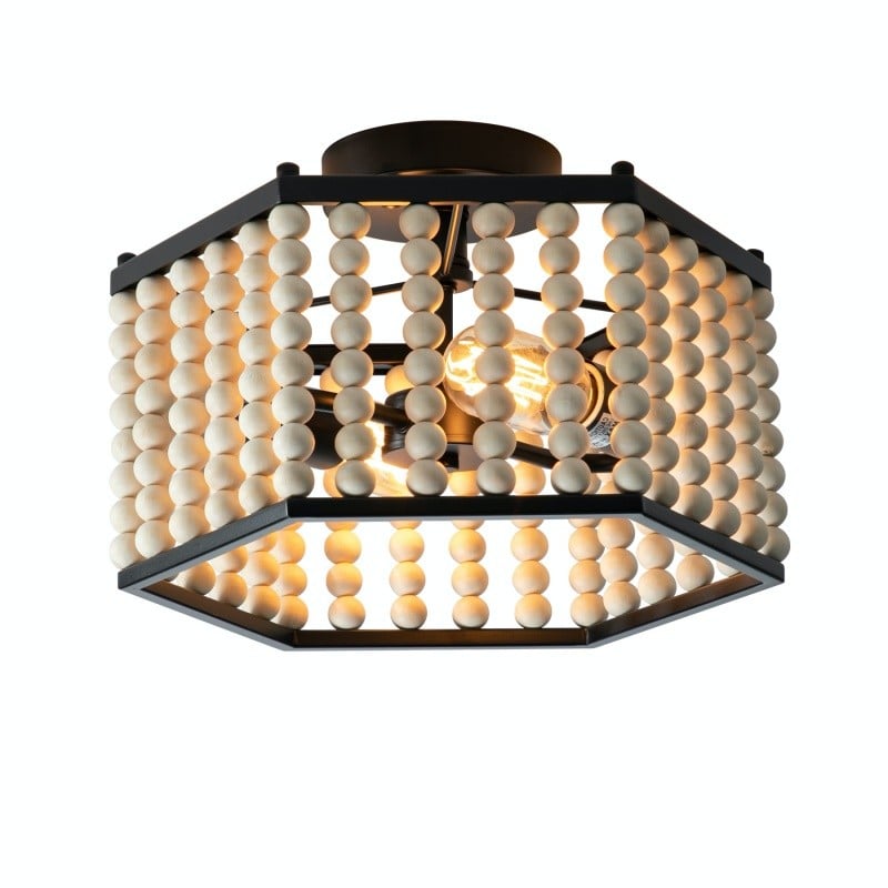 Rustic Hexagonal Wood Bead Ceiling...