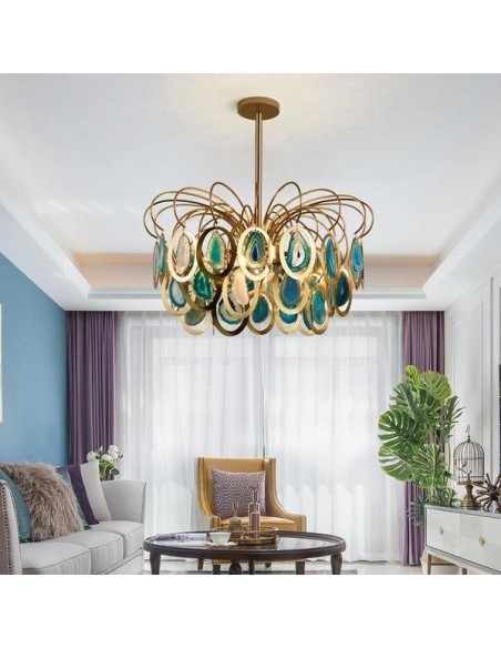 Luxury pendant Slice agate chandelier