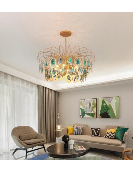 Luxury pendant Slice agate chandelier