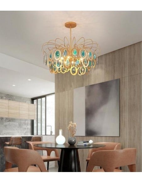 Luxury pendant Slice agate chandelier