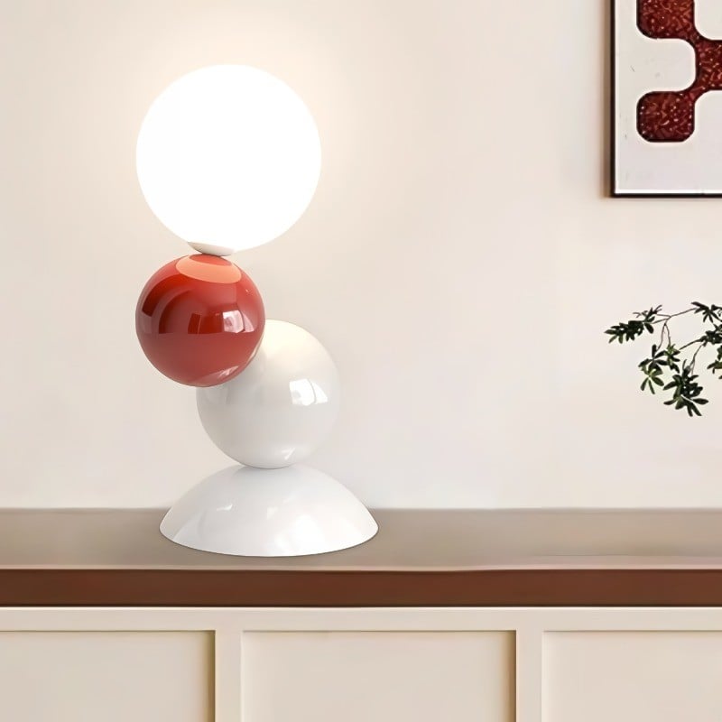 Lámpara de mesa con bola de acrílico... Lámpara de mesa con bola de acrílico...