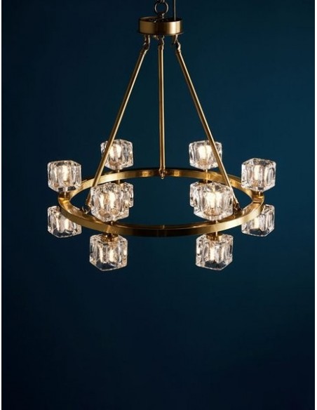 Crystal round chandelier/Brass Crystal series