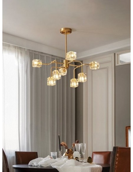 Square Crystal chandelier/Brass crystal chandelier