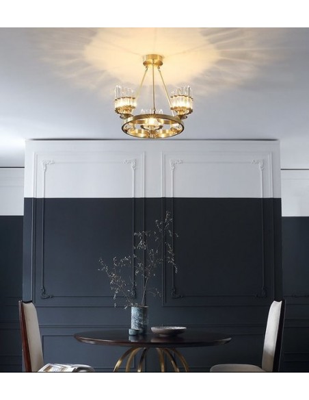 Brass/Crystal Chandelier