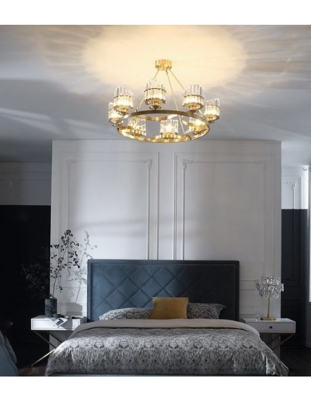 Brass/Crystal Chandelier