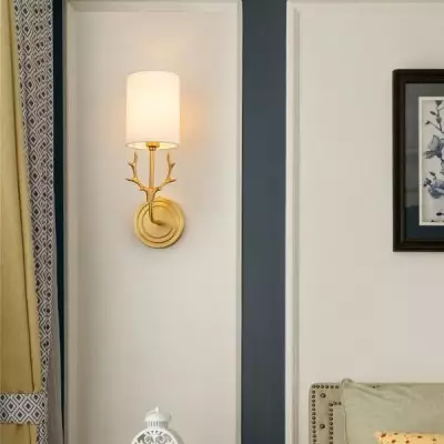 Wandlamp van messing met... 2