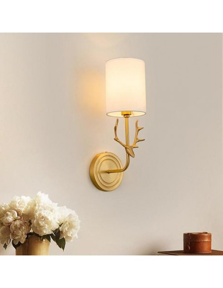 Brass Deer Head Wall Light