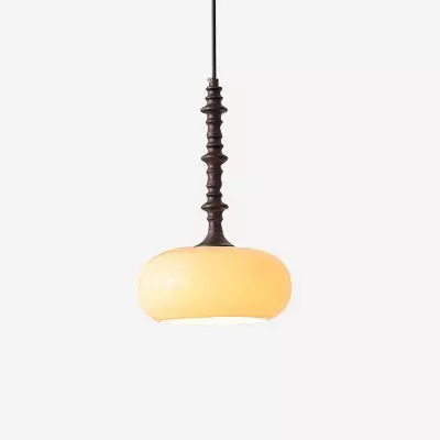 Modern Simple Cream Smooth Small Pendant Lamp