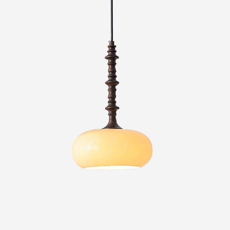 Modern Simple Cream Smooth Small Pendant Lamp