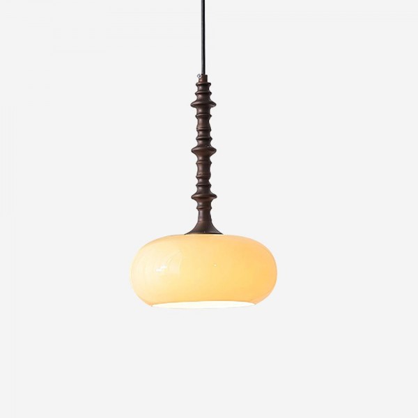 Modern Simple Cream Smooth Small Pendant Lamp