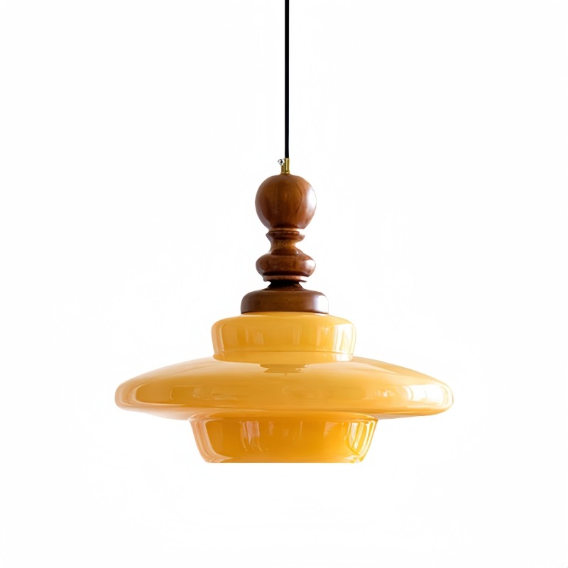 Lampada a sospensione in vetro crema...