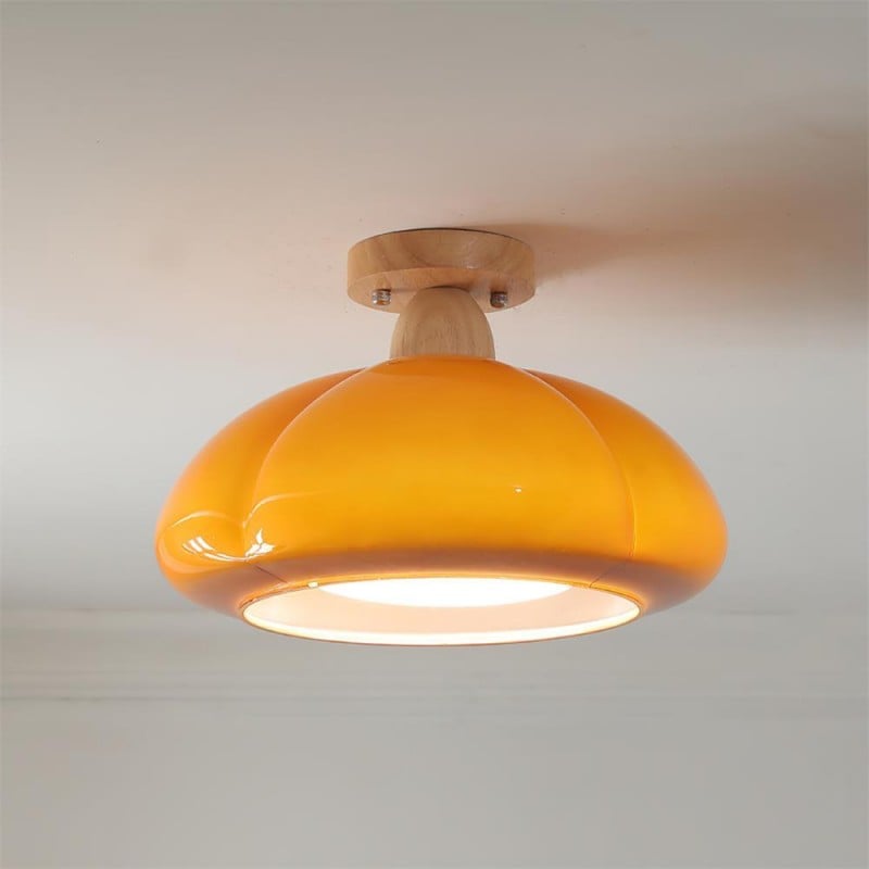 Plafonnier en verre citrouille pour...