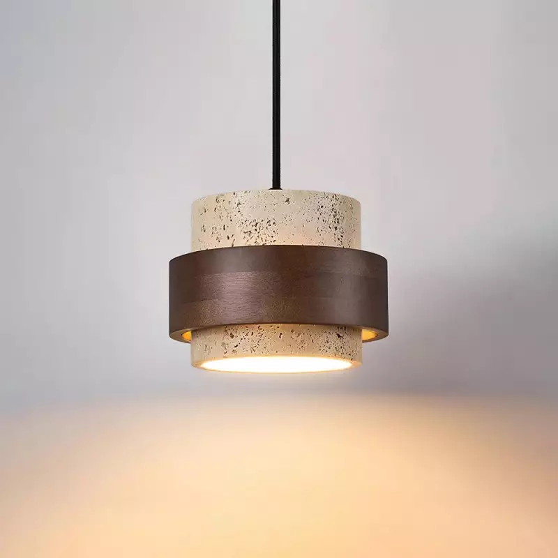 Lampada a sospensione in travertino...