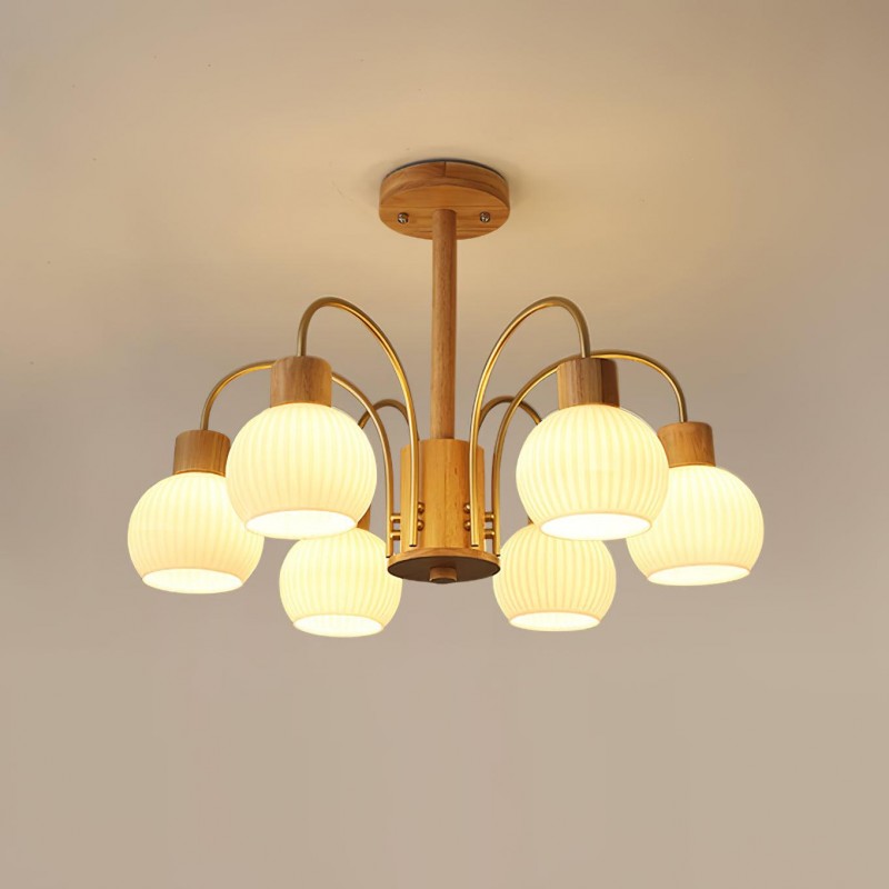 Lampadario in legno Wabi-sabi KL339