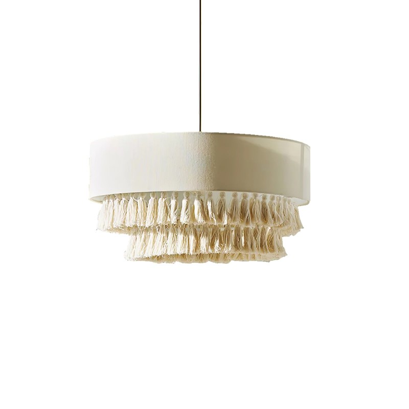 Lampadario con nappa in corda di...