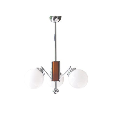 Mid Century Vintage Cream Glass Chandelier 2