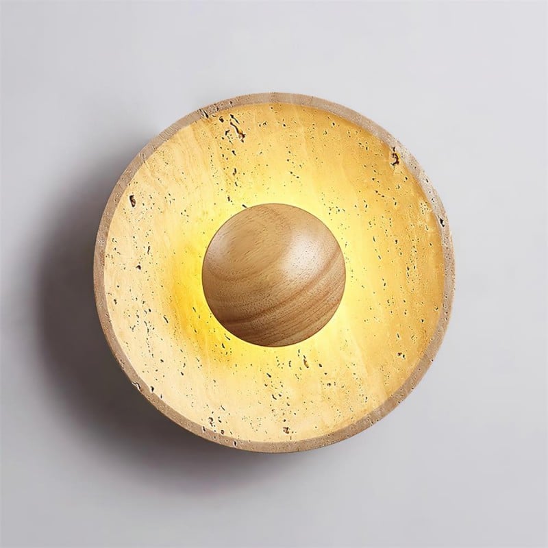 Cream Style Wooden Sphere Wall Lamp...