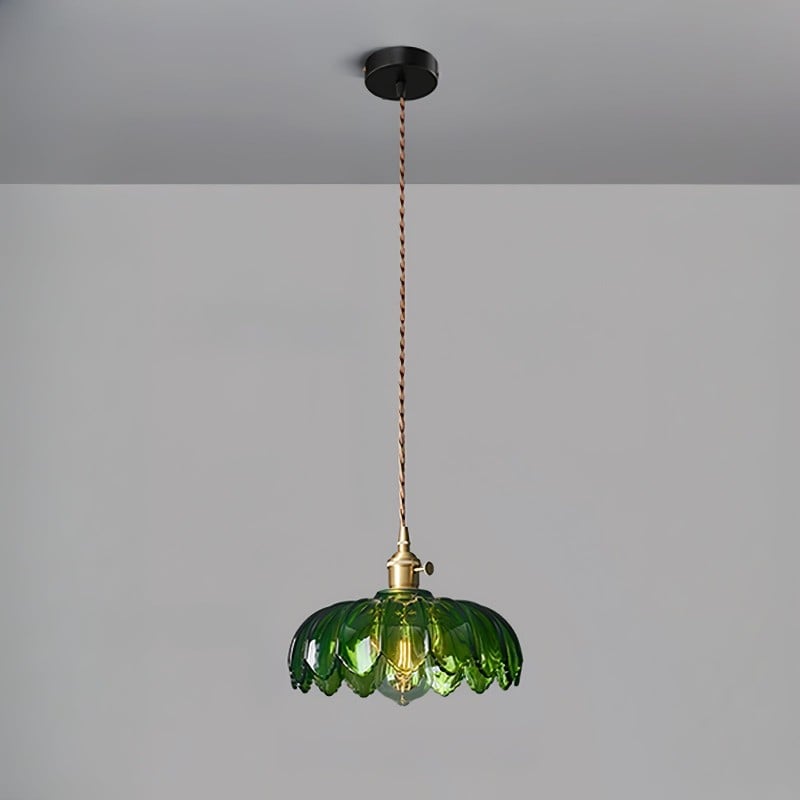 Lampada a sospensione retrò verde...