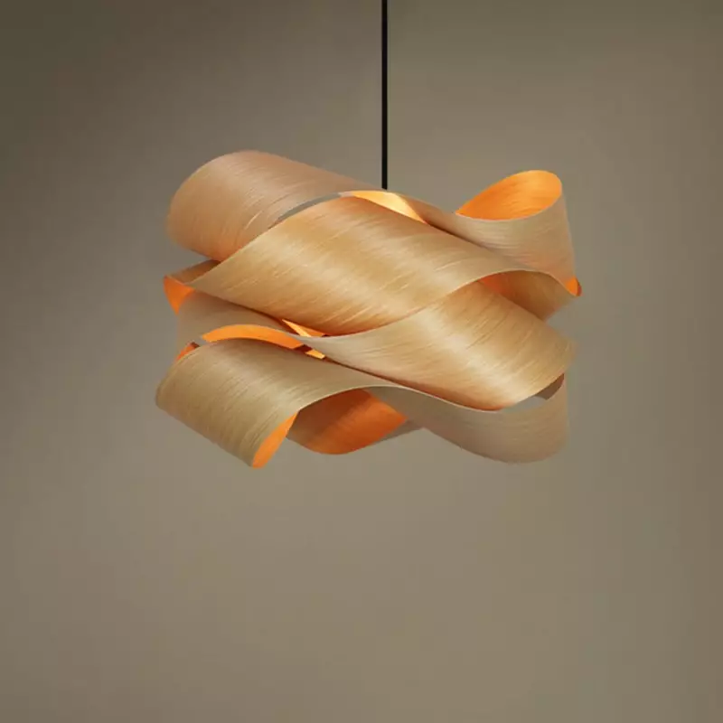 Modern Irregular Wood Pendant Light...
