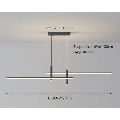 Lustre en métal moderne et...